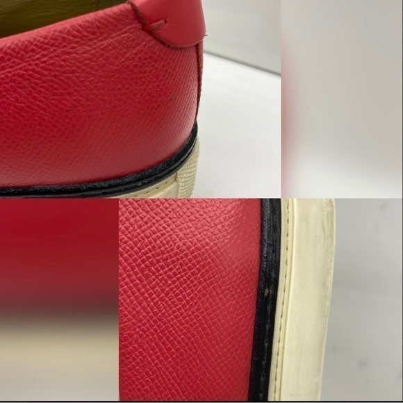 HERMES Kick Slip-On Sneakers Epsom Rouge 38.5 main image 7